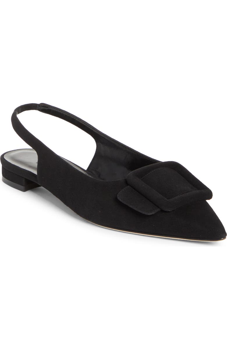 Maylura Buckle Pointed Toe Slingback Flat