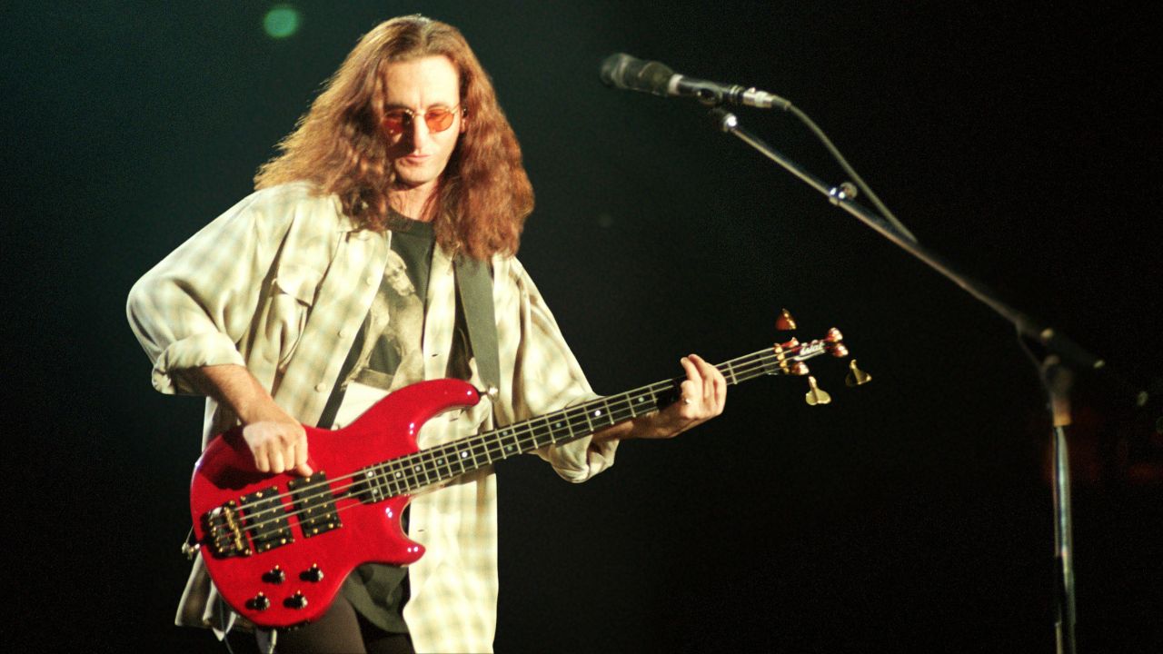 Geddy Lee of Rush in 1986