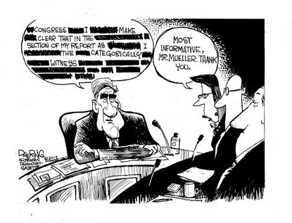 Political Cartoon U.S. Mueller Congressional Testimony Classified Information