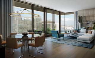 The development offers 624 new private apartments set within two slim and tall residential towers