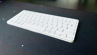 The Logitech Keys-To-Go 2 mobile keyboard on a desk