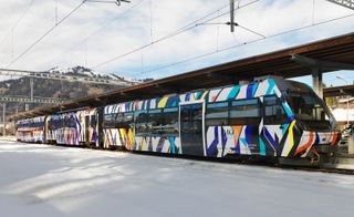 a 54m long train covered in her signature graphics