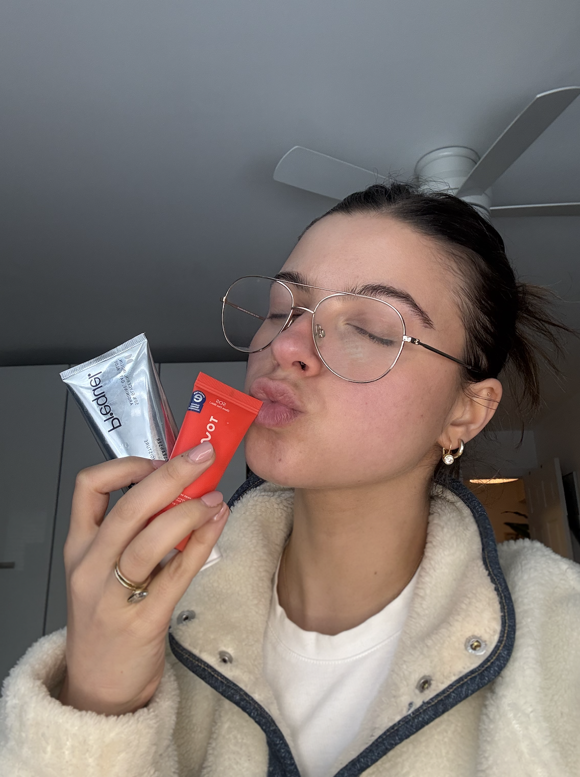 danielle hardman holding skincare