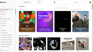 Interfaz web de Apple Music