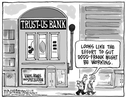 Editorial cartoon U.S. business Wall Street