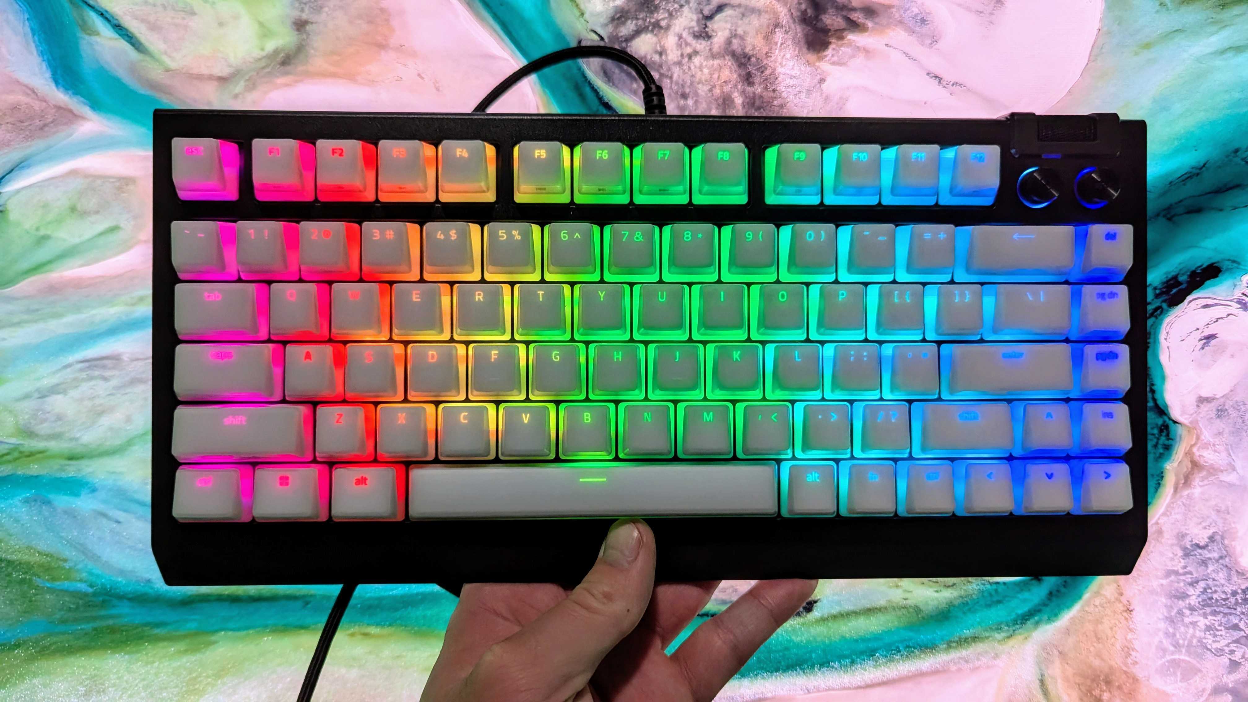 Image of the Razer BlackWidow V4 75% Barebones gaming keyboard.