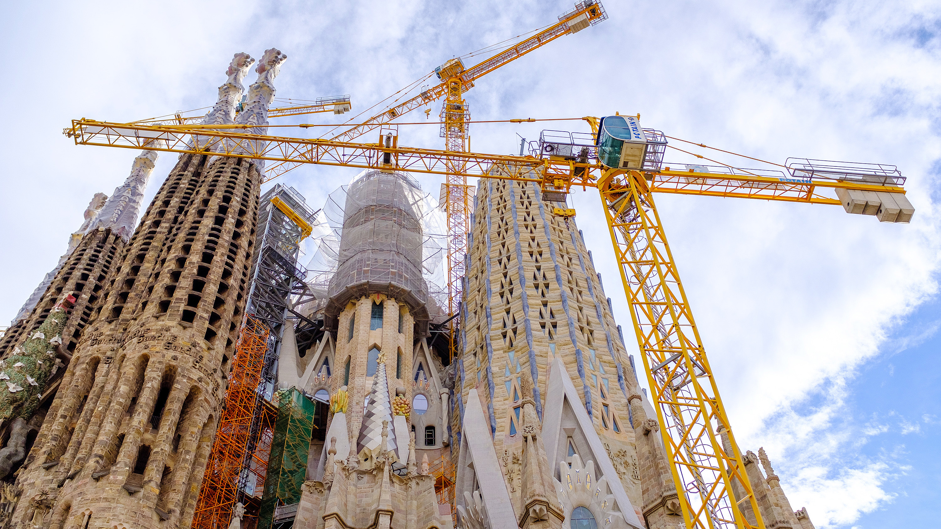The Sagrada Familia under construction in 2018