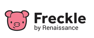 Freckle logo with pink pig.