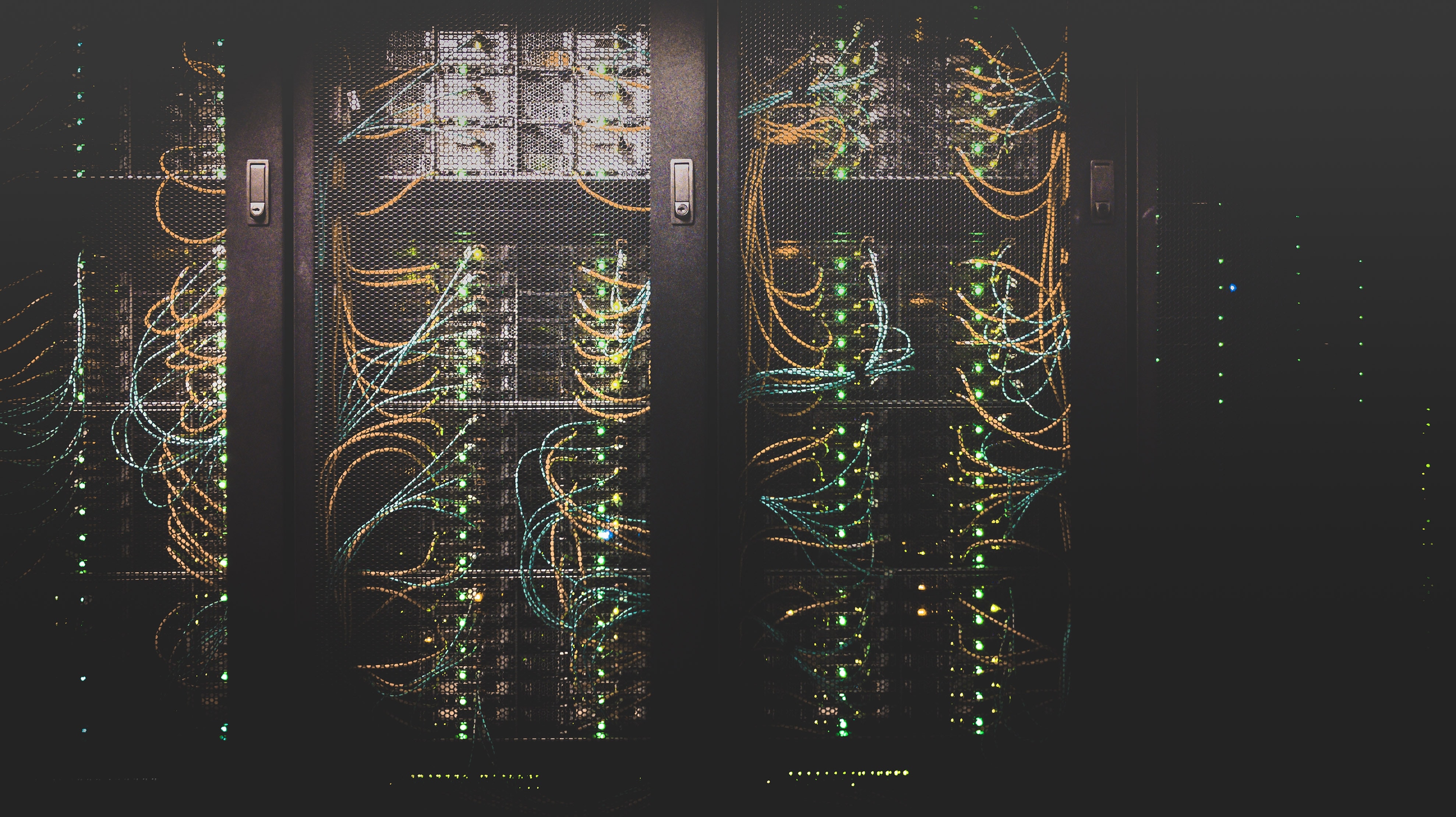 a series of servers and their cabling