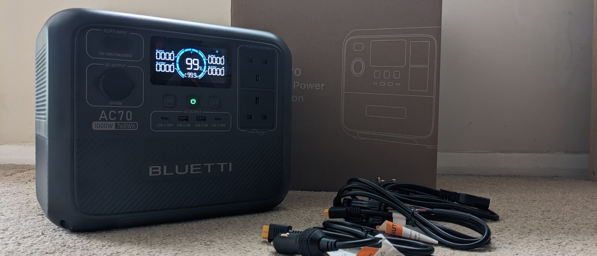 Bluetti AC70 during our test and review process