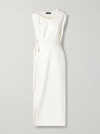 Lynn Gathered Organic Cotton-Jersey Midi Wrap Dress