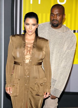 Kim and Kanye West being glamorous
