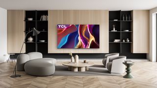 TCL Q7 mini-LED TV in beige living room