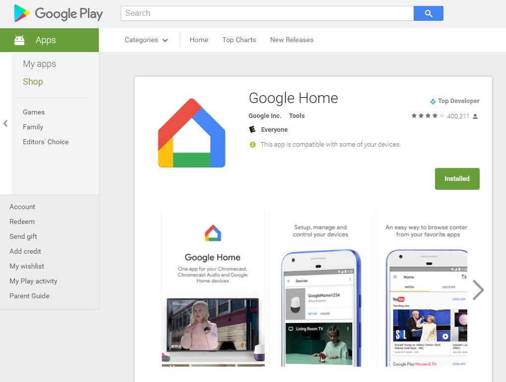 Как настроить Google Chromecast - загрузите Google Home