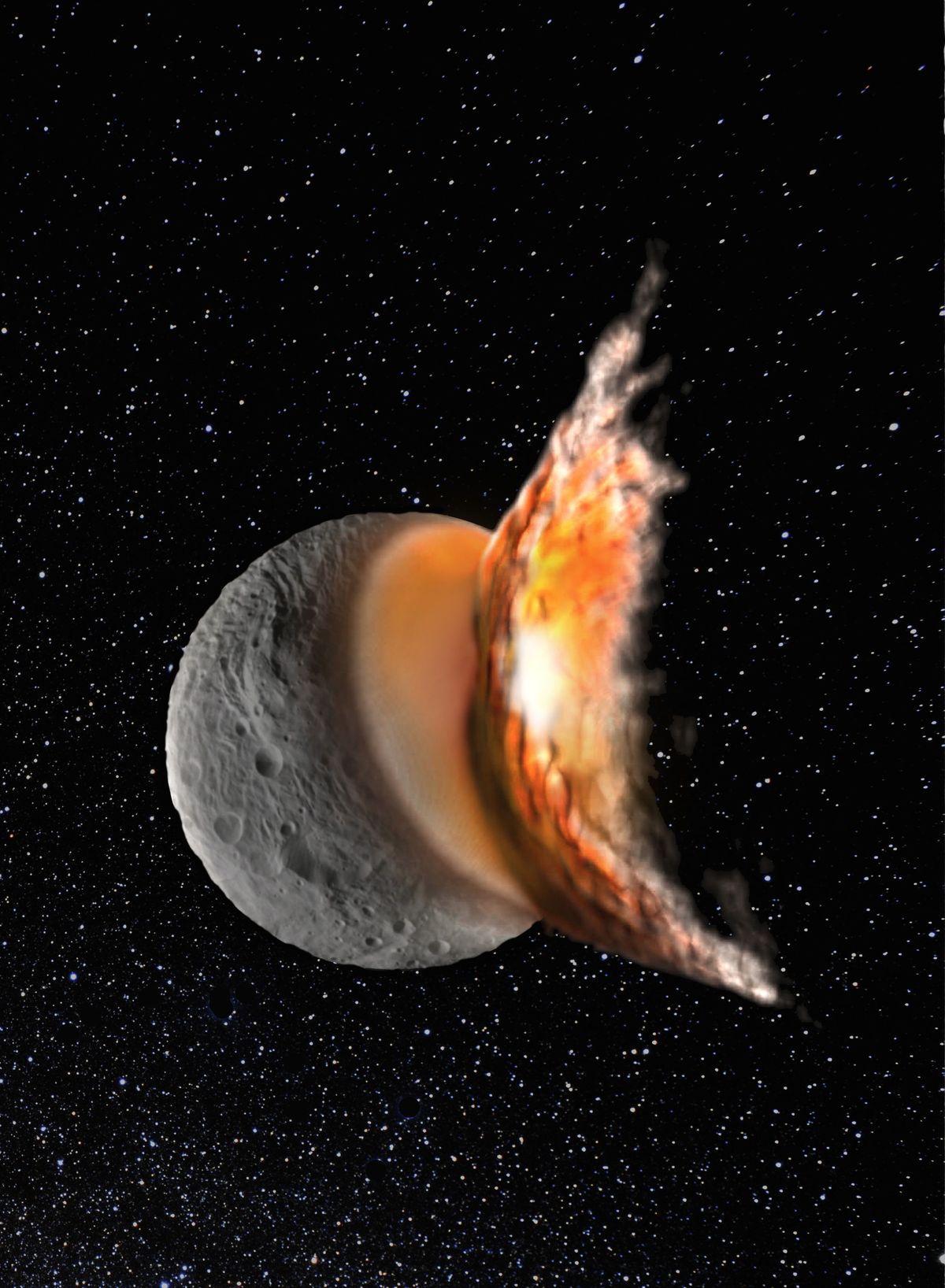 Vesta Asteroid Collision Illustration