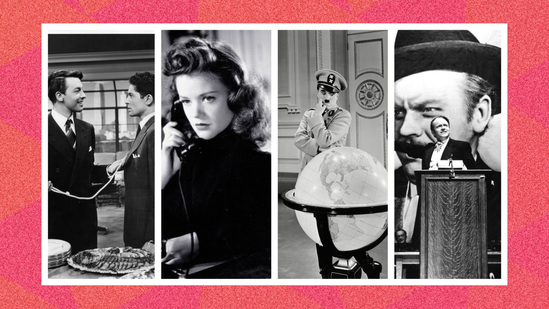 Four images from classic films from the 1940s 
