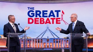 Opposition leader Anthony Albanese and prime minister Scott Morrison debate ahead of elections
