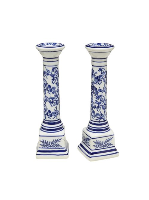 Floral Small Porcelain Candlestick
