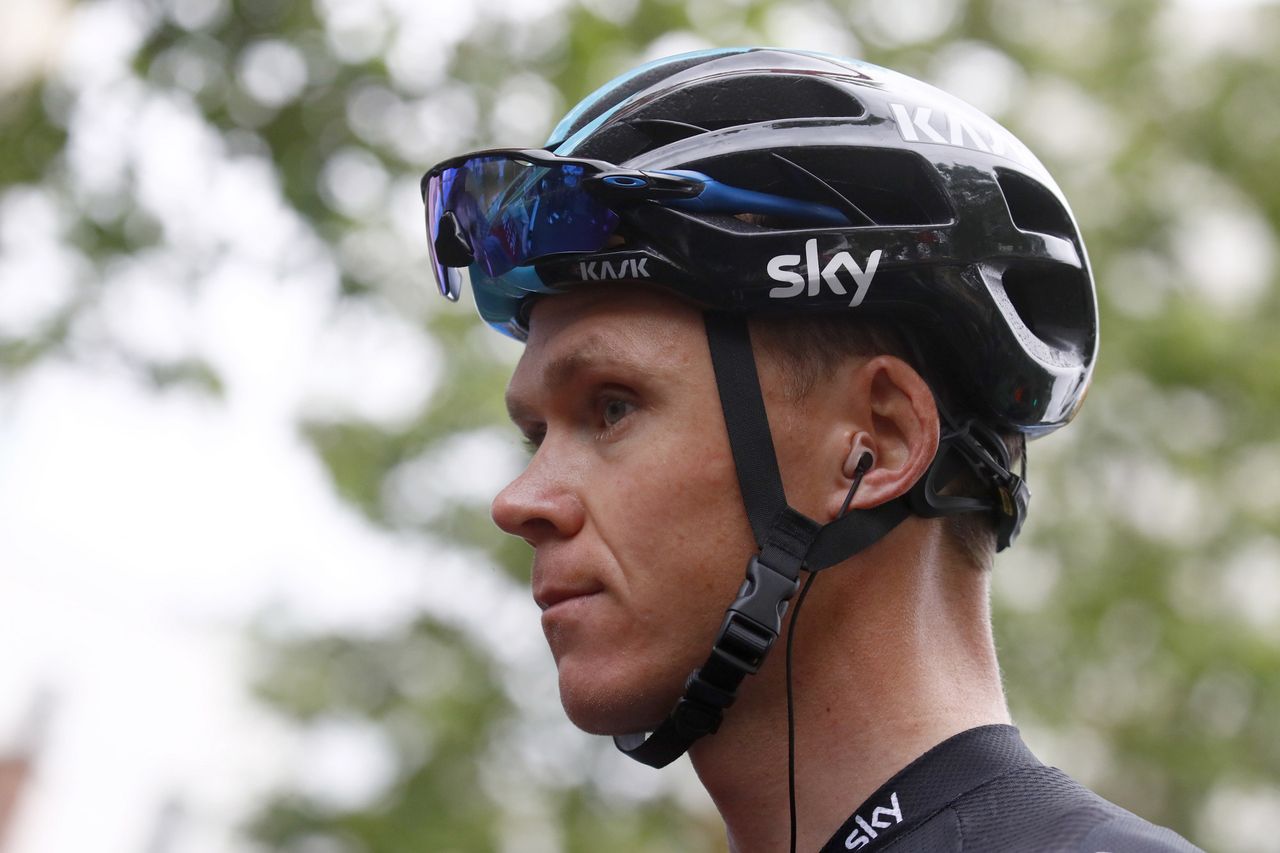 Chris Froome at the start of the Crit&eacute;rium du Dauphin&eacute;'s first stage