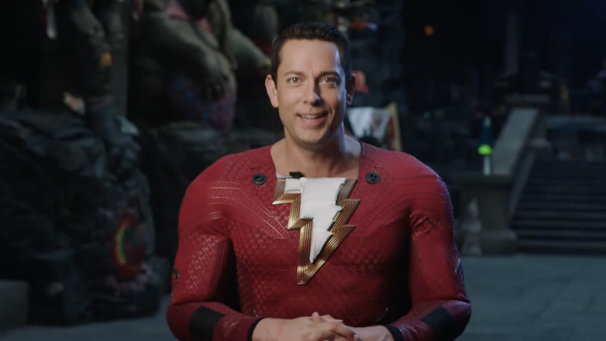 Behind the scenes footage of Shazam Fury of the Gods