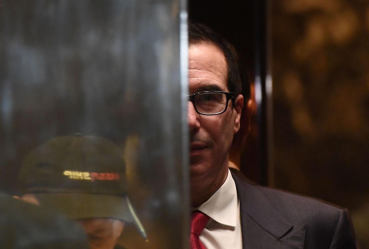 Steven Mnuchin at Trump Tower.