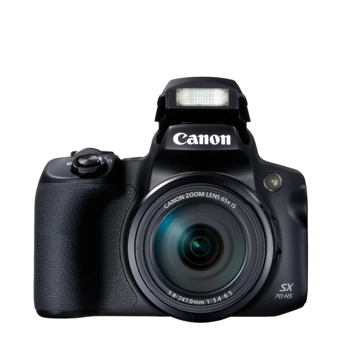 Canon PowerShot SX70 HS camera on a white background