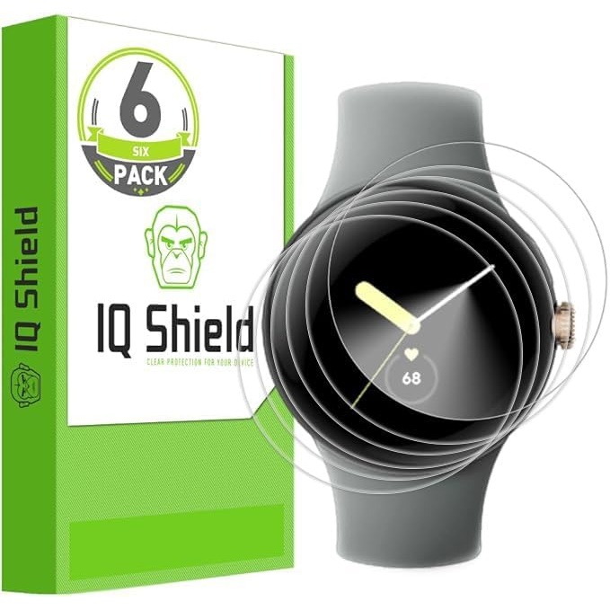IQShield Google Pixel Watch 4 41mm 6-Pack Anti-Bubble Clear TPU Film