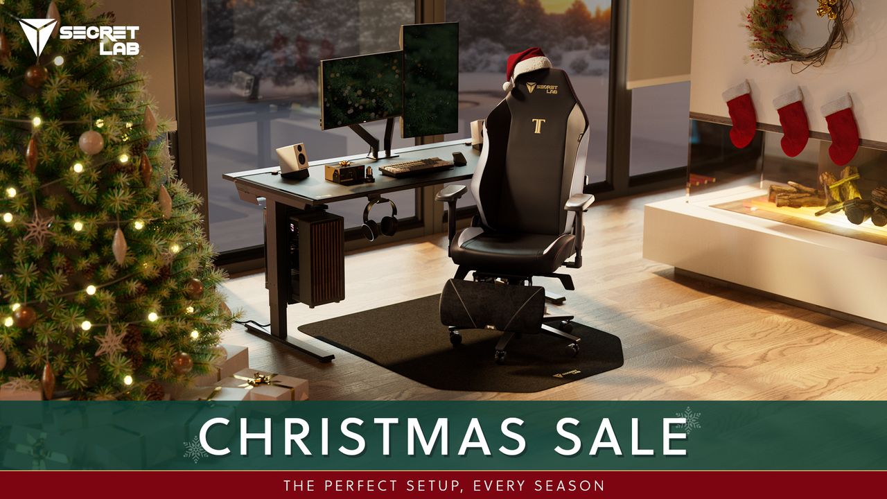 A hero image for the 2025 Secretlab Christmas sale
