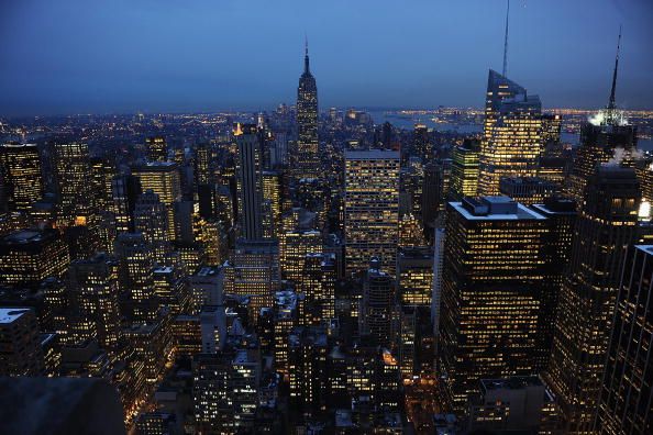 The Manhattan skyline.