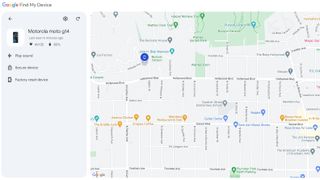 Main page for Find My Device from Google