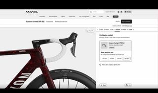 The Canyon website is shown with a bike which is being configured