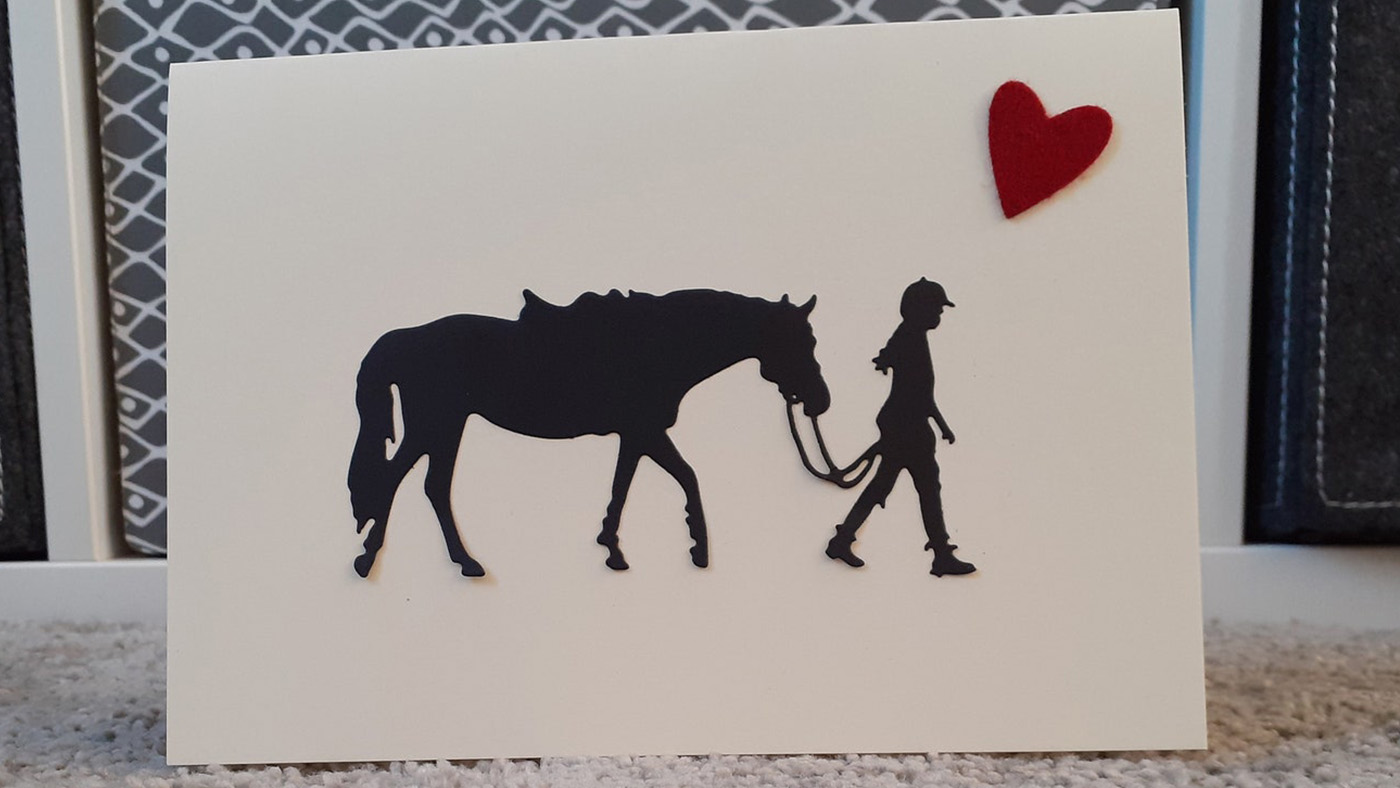 Red heart horse valentine&amp;rsquo;s card