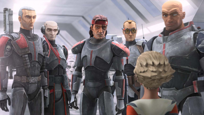 The Bad Batch characters standing on a space ship