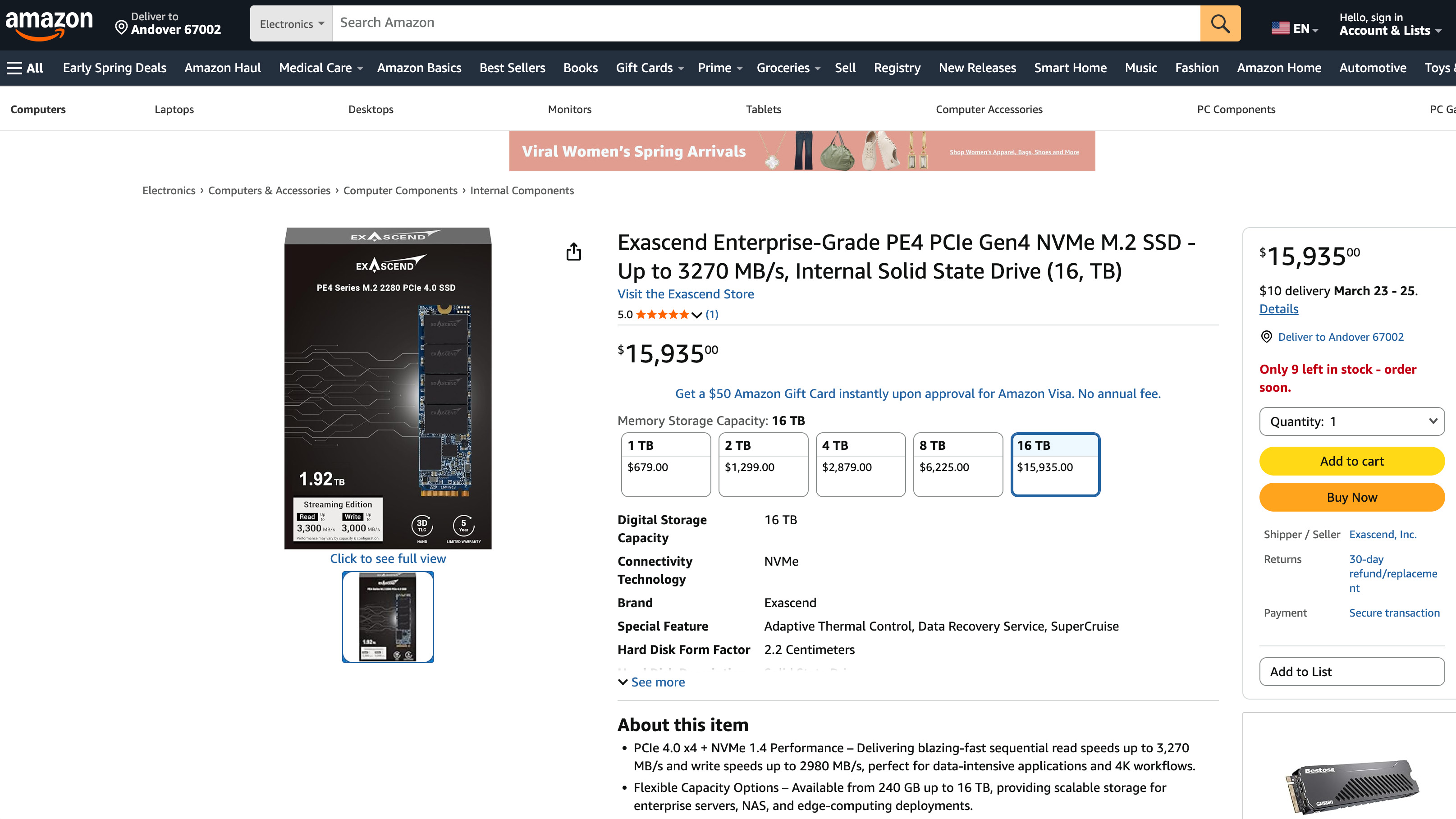 Exascend PE4 PCIe 4.0 SSD