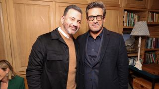 Jimmy Kimmel and Jon Hamm meet up at a Morning Show event 2023.