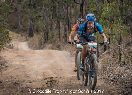 Leandre Bouchard with Andrew L'Esperance on his wheel