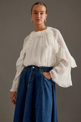 By Anthropologie Ruffled Blouse