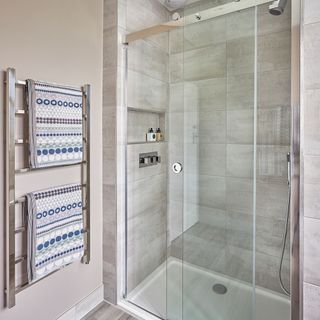 bathroom with seperate glass shower room