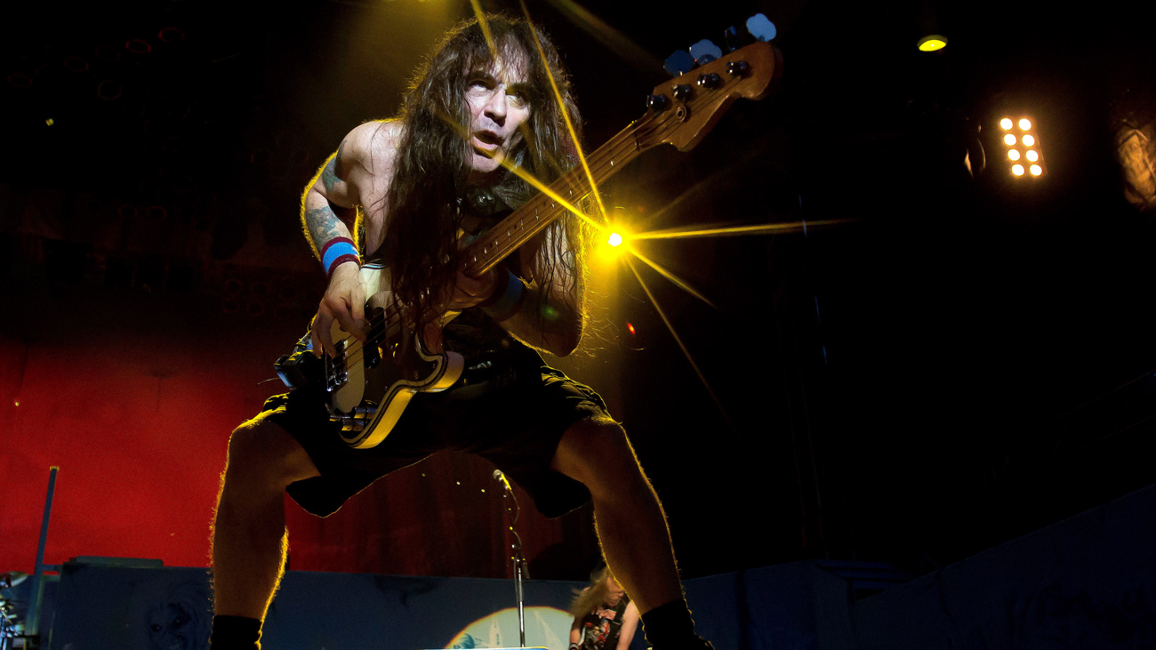 A picture of Iron Maiden bassist Steve Harris