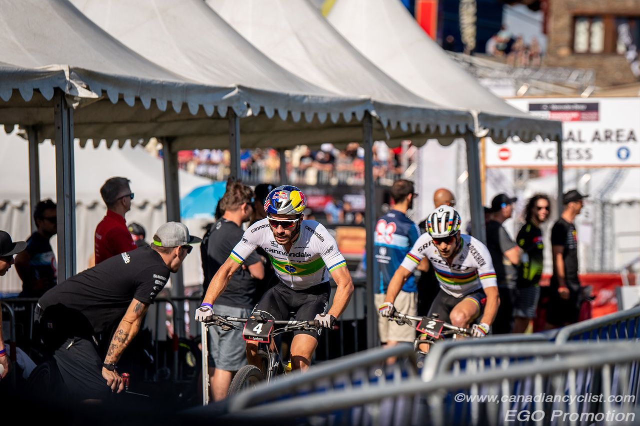 Henrique Avancini (Cannondale Factory Racing) and Nino Schurter (Scott-SRAM MTB Racing)