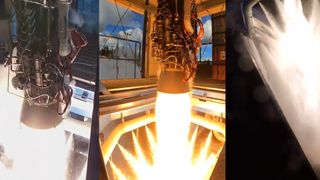 Images from Rocket Factory Augsburg's first hot fire test of its Helix engine, Europe's first commercial staged combustion engine.