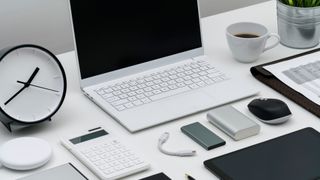 Laptop and assorted desk gadgets - best office gadgets and toys