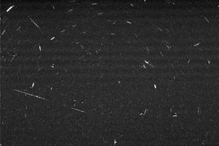Meteors in the Martian night sky