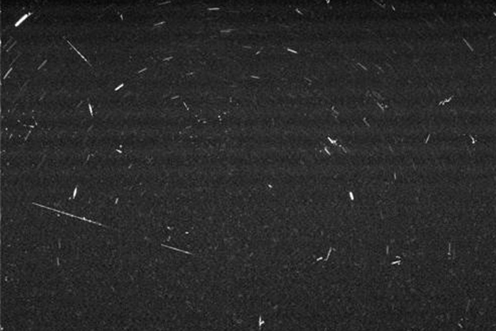 Meteors in the Martian night sky