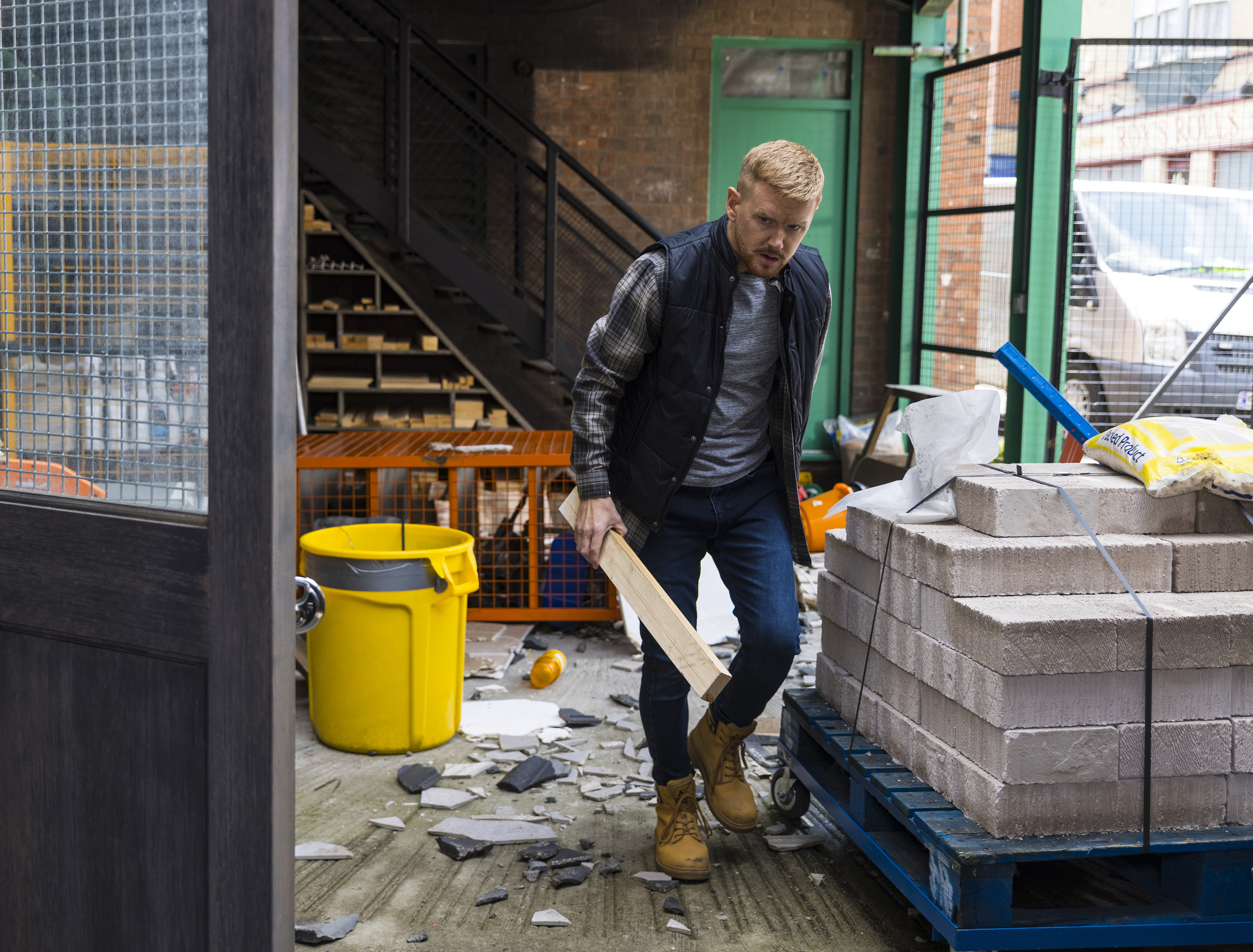 Gary Windass searches the garage