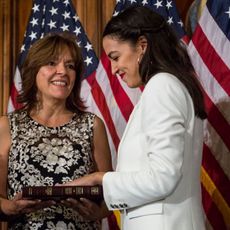 Newly Elected House Speaker Nancy Pelosi Holds Ceremonial Swearing-In With New Members Of Congress