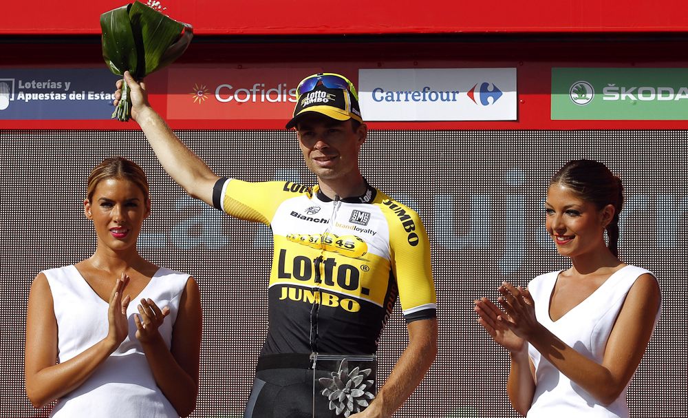 Bert-Jan Lindeman (LottoNL-Jumbo) on the stage 7 podium.