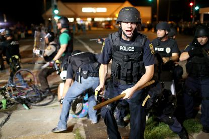 Police clash with protesters in Ferguson, MIssouri