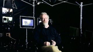 Samsung Galaxy S23; film director Ridley Scott sits on a chair surrounded by film cameras