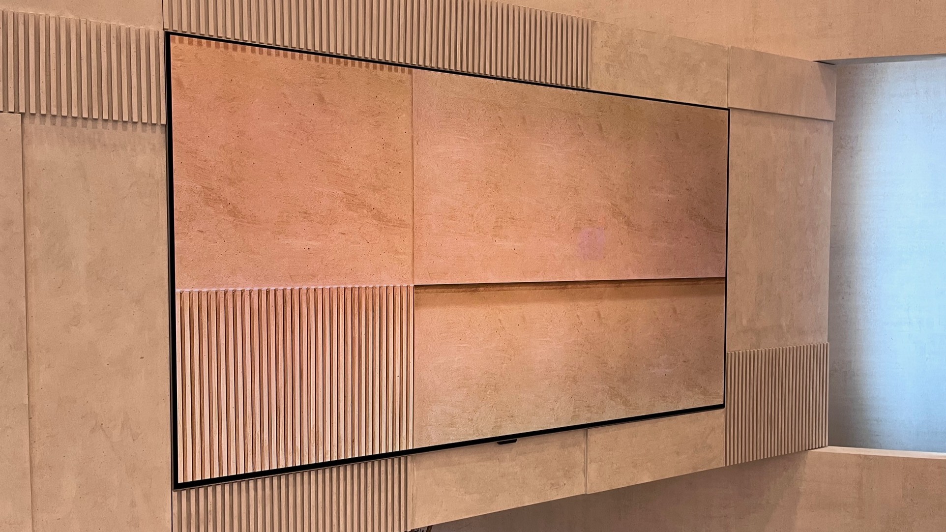 LG OLED W6 showing image of wall